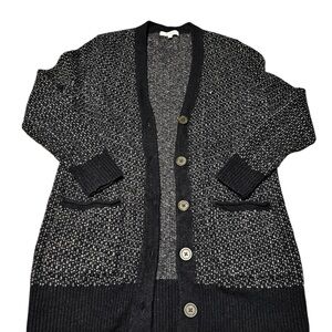 Madewell Navy and White Knit Cardigan